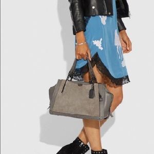 Coach Dreamer 36 Grey Suede Boutique Satchel.